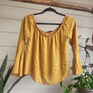 Yellow Ambiance Off the shoulder Peasant Blouse